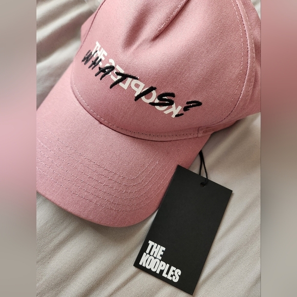 The Kooples Pink Wood Logo Print Hat NWT main image 5
